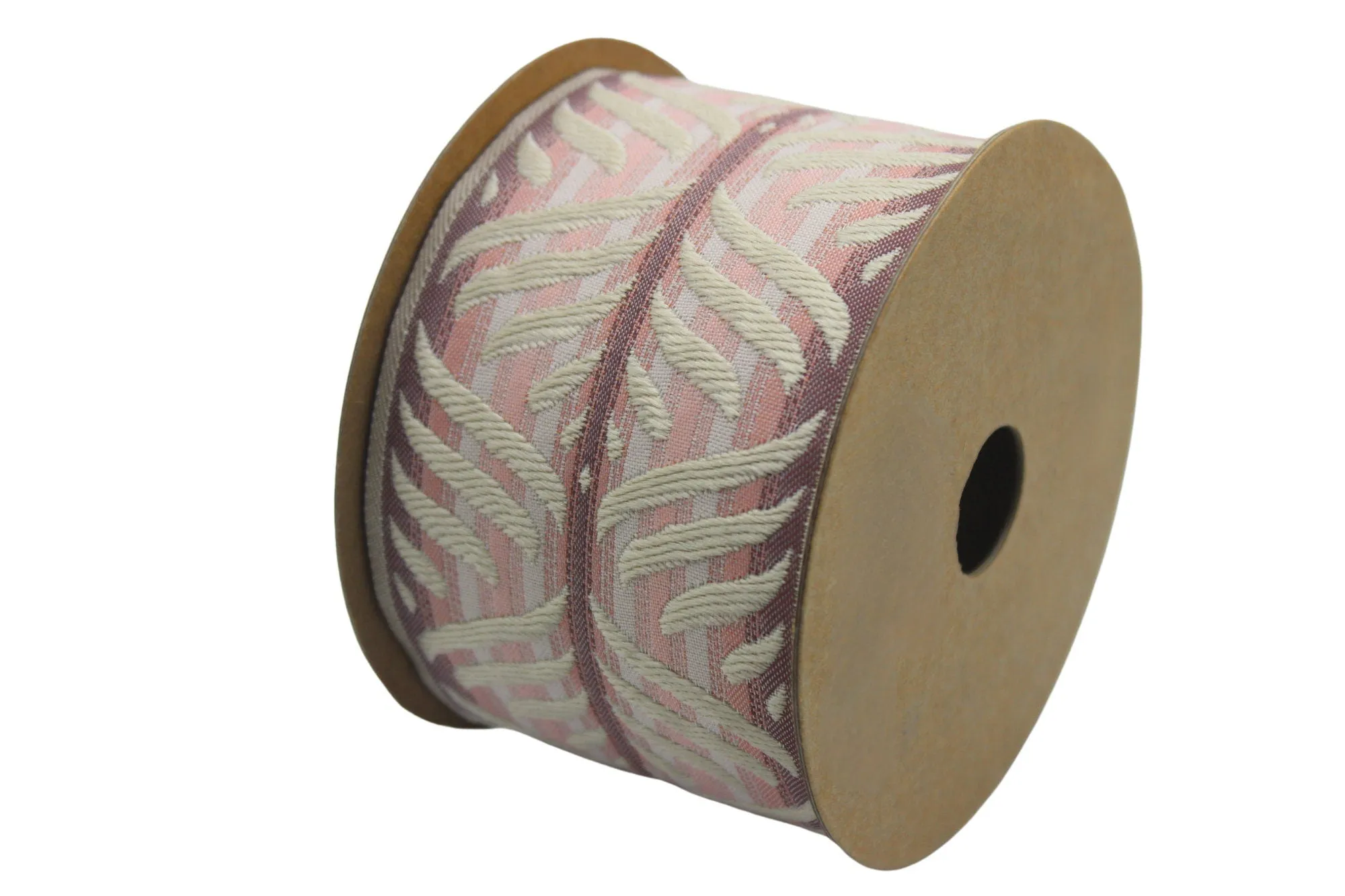 2.67" Leaf Trim Tape, Upholstery Trim, Fabric Trimmings, Drapery Banding Trim Tape, Jacquard Ribbon, curtain trim ideas 214 V5