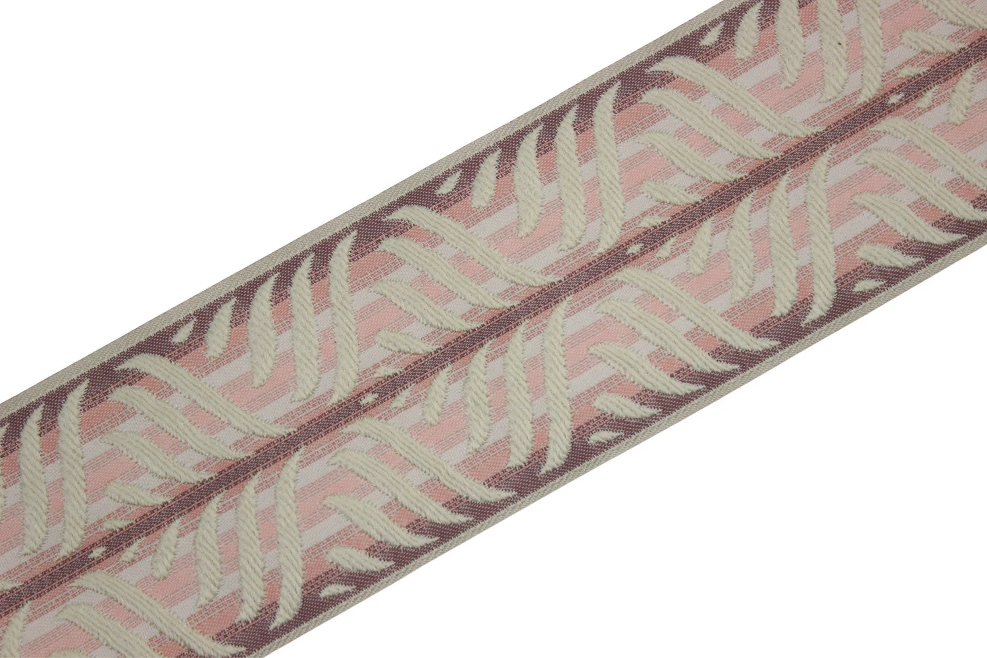 2.67" Leaf Trim Tape, Upholstery Trim, Fabric Trimmings, Drapery Banding Trim Tape, Jacquard Ribbon, curtain trim ideas 214 V5