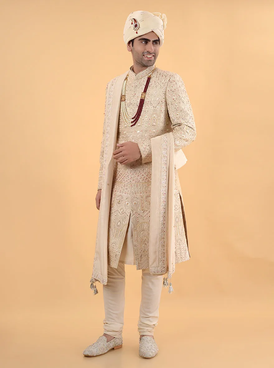 Beige  Sherwani | TULA