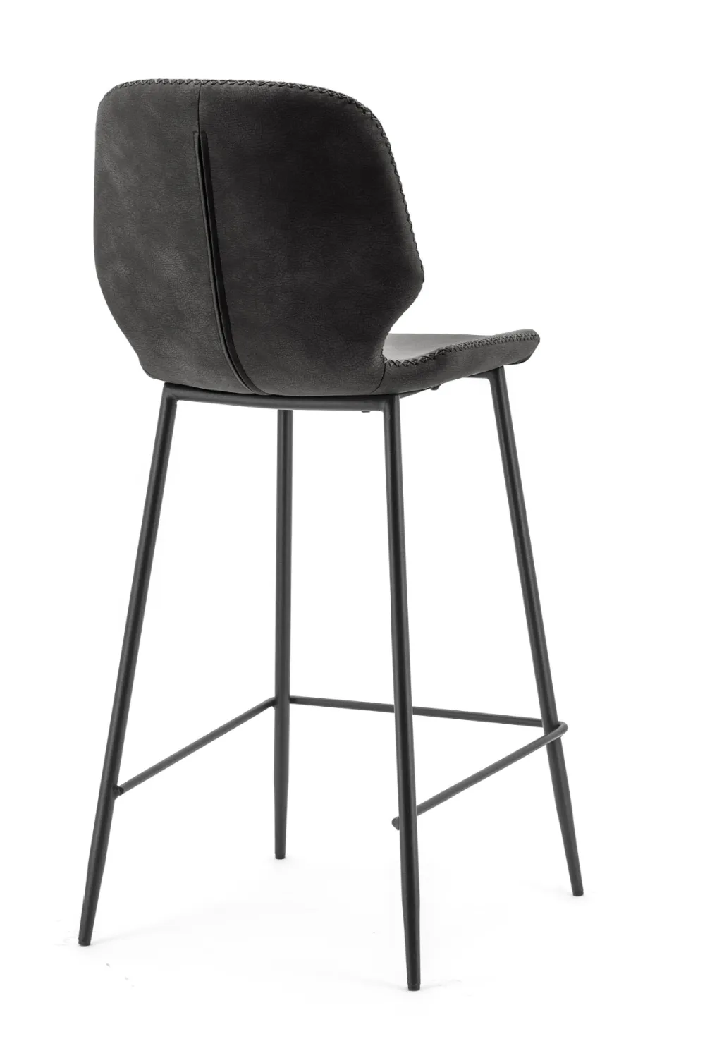 Black Leather Counter Stools (2) | By-Boo Seashell