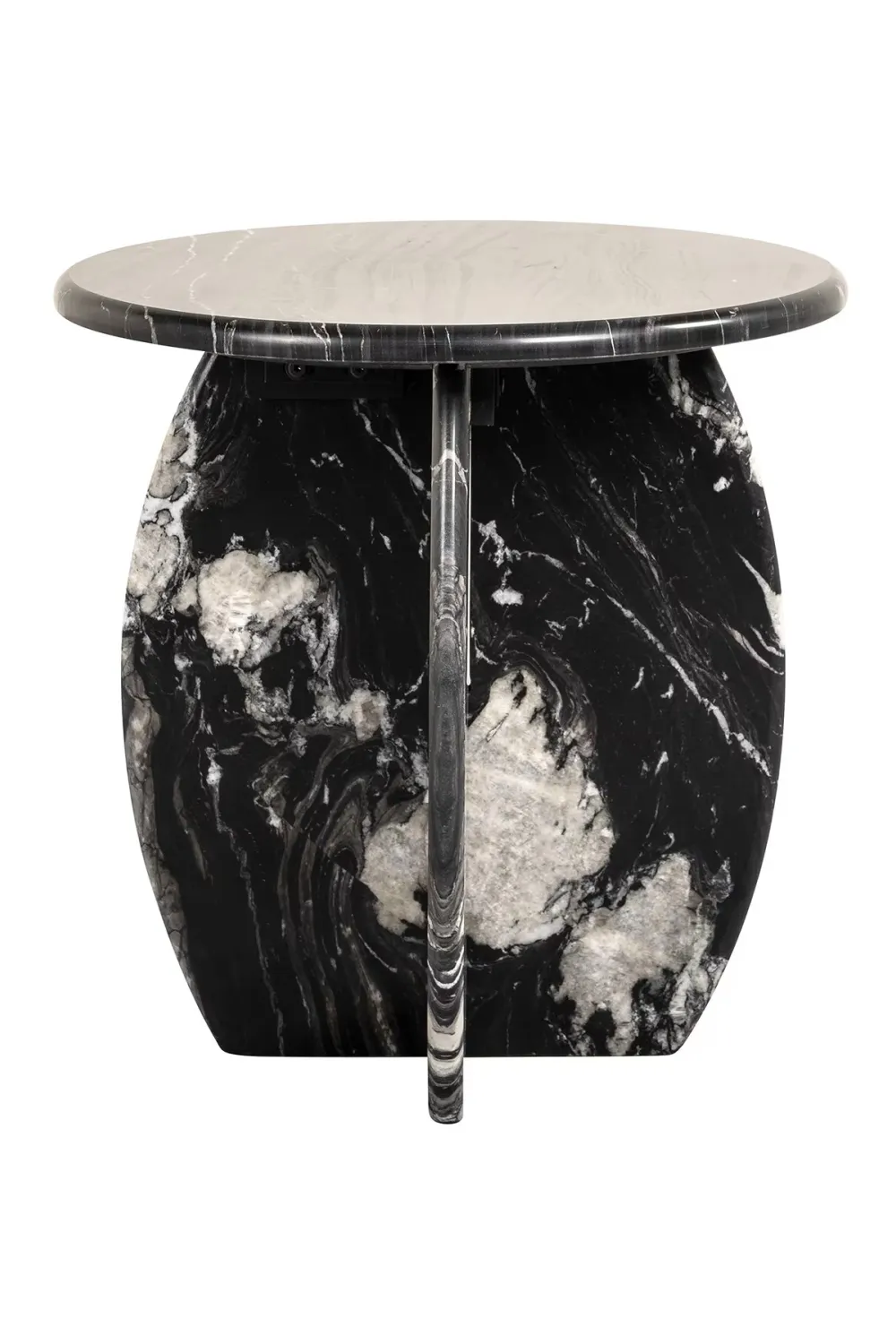 Black Marble Round End Table | OROA Bancroft