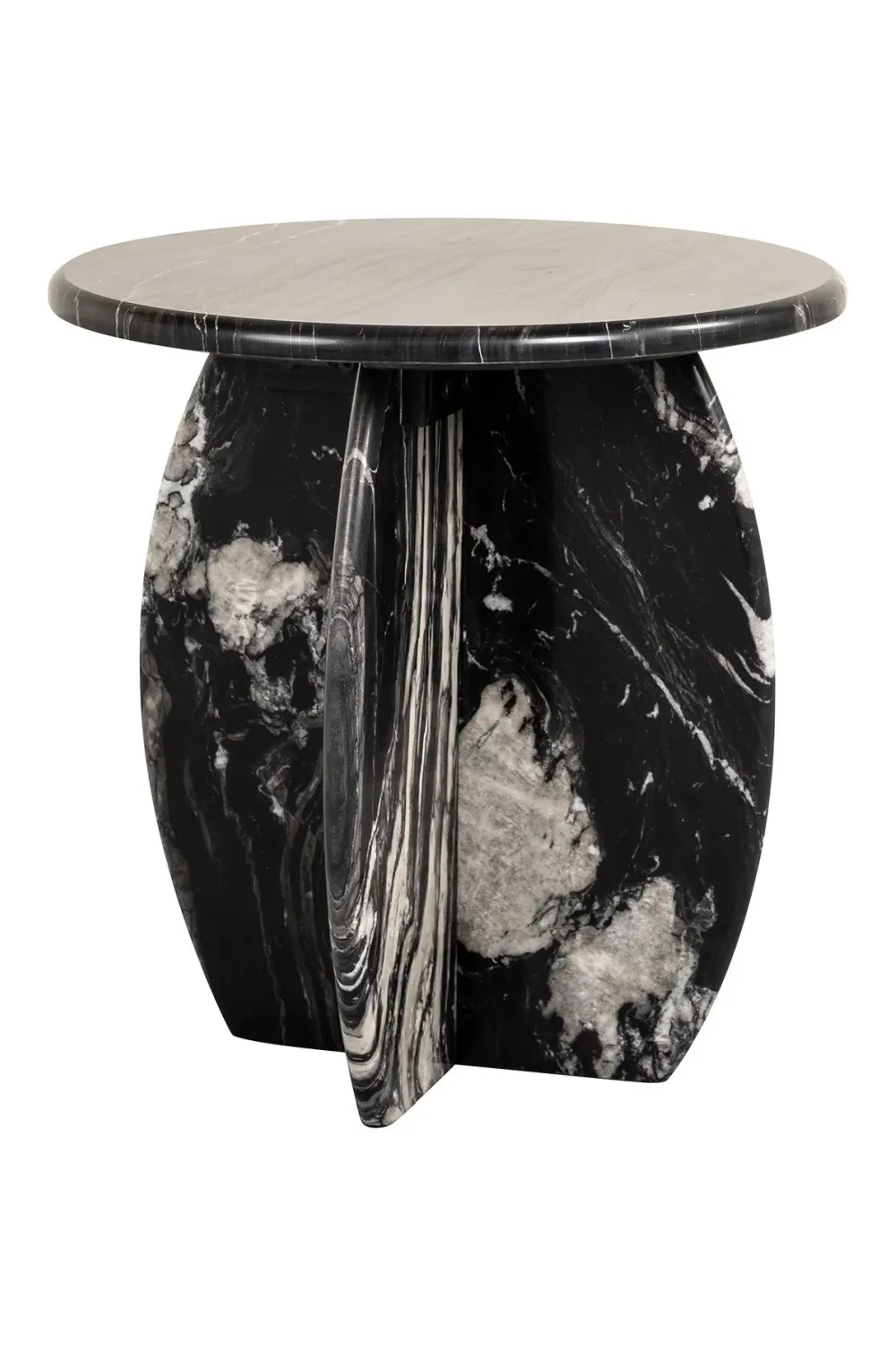 Black Marble Round End Table | OROA Bancroft