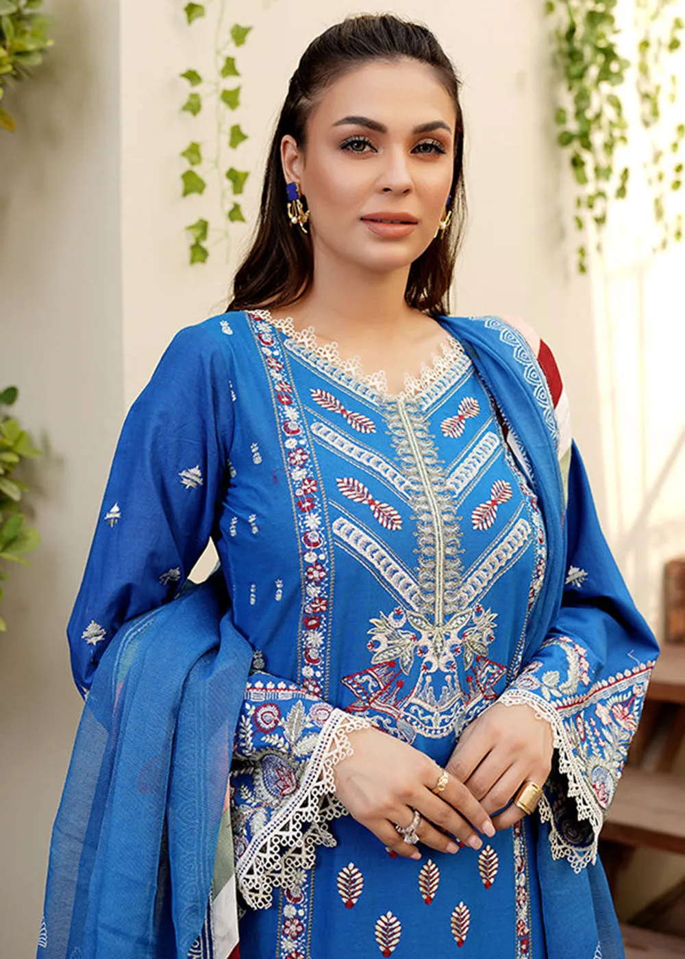 Blue Lawn Dress - Bahaar Luxury Lawn '23 by Mariyam's - Lara B-1016