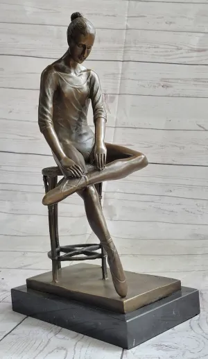 Bronze Sculpture Hand Made Young Ballerina by Colinet Hot Cast Figurine