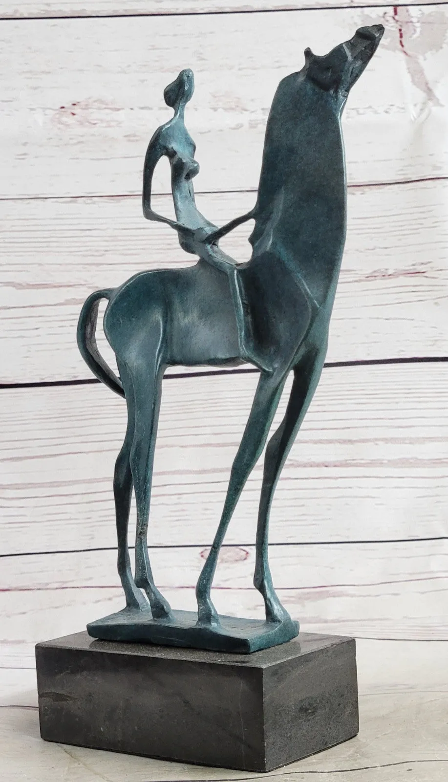 Collectible Modern Art Bronze Sculpture Woman on Horse by Salvador Dali Sale