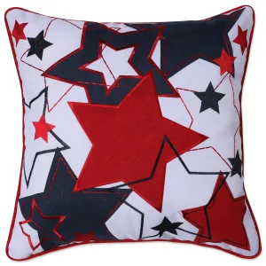 Fireworks Red White Blue 17-inch Throw Pillow Cover