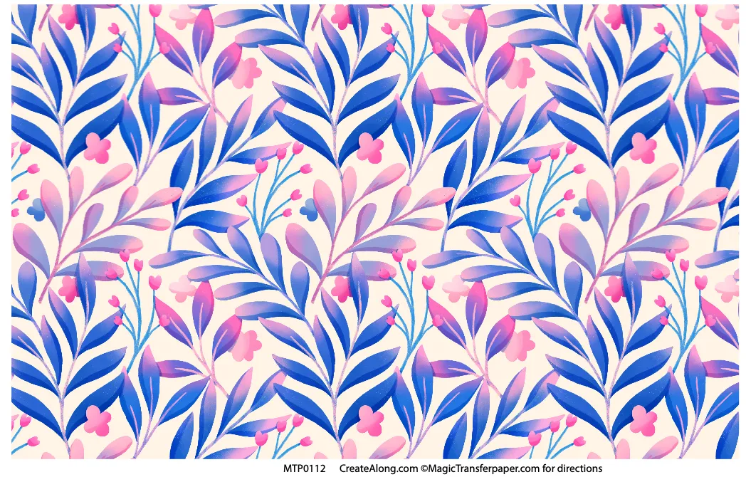 Floral Patterns Magic Transfer Paper half sheet printed ready to use