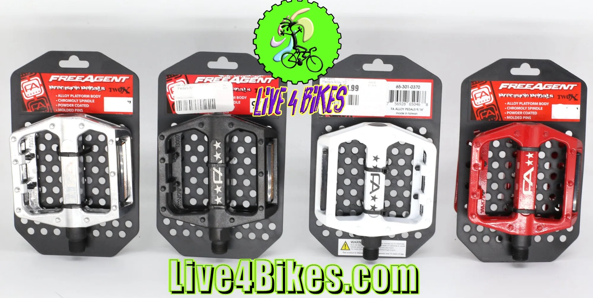 Free Agent Platform Aluminum Bicycle Pedals 9/16 - Live4Bikes