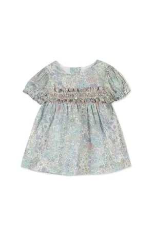 Girl's dress in green Liberty