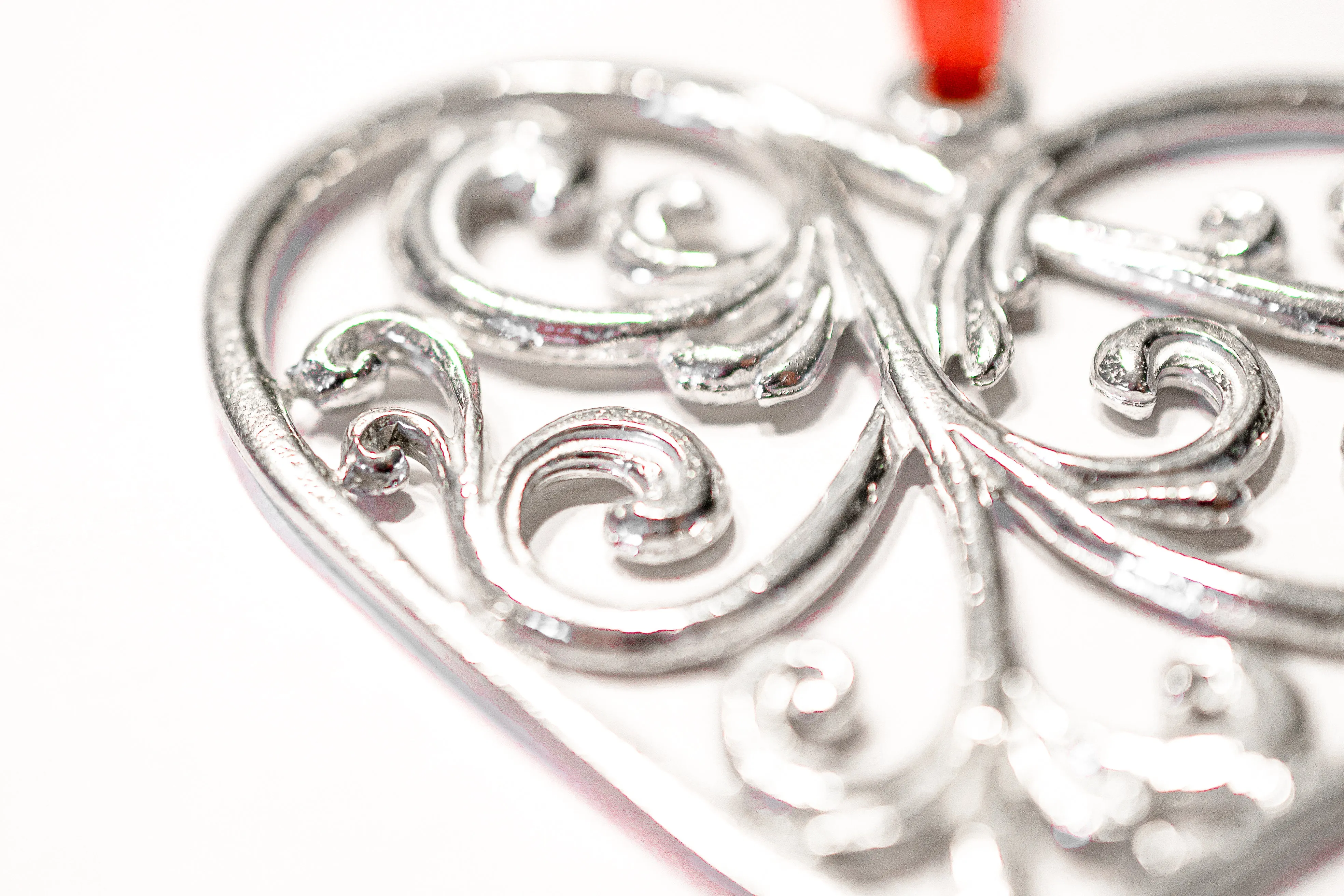 Heart Gifts - Elegant Swirly Heart Christmas Ornament