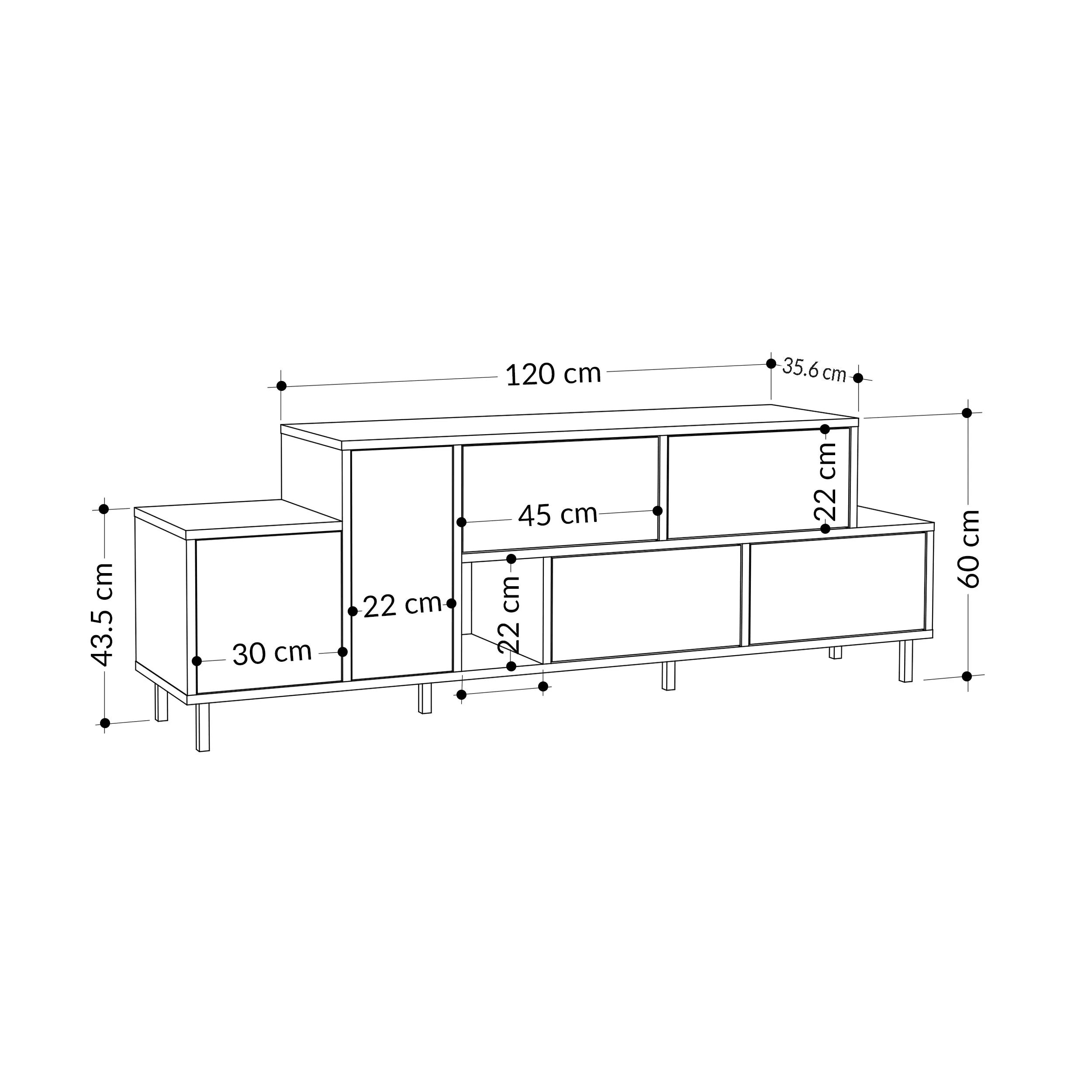 Hermes Modern TV Stand Multimedia Centre With Storage Cabinet 171.2 cm