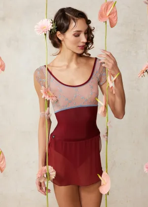 Iside Flutter Cap Sleeve Leotard (Bordeaux)