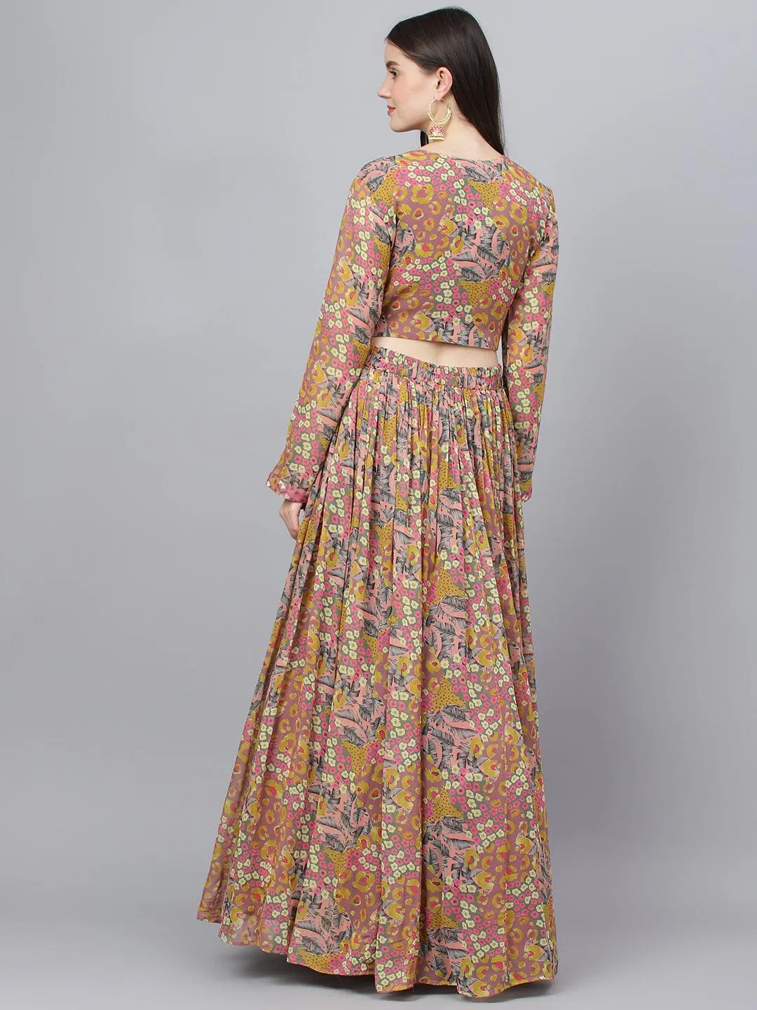 Jashvi multi–Georgette Flared Lehenga Choli Set