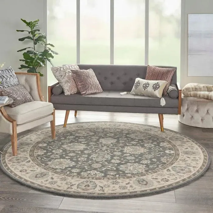 Living Treasures LI16 Grey/Ivory Rug