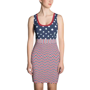 Make America Great Blue Star Bodycon Dress