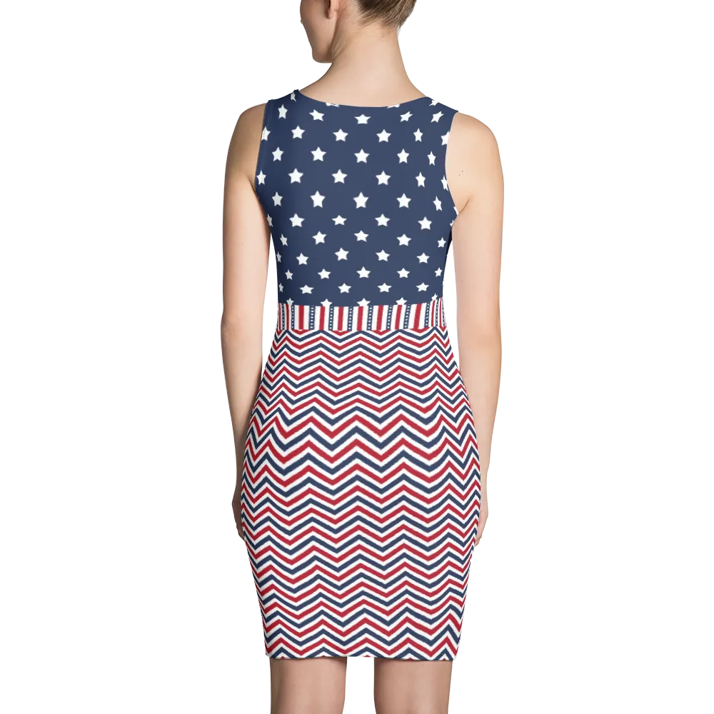 Make America Great Blue Star Bodycon Dress