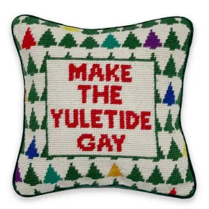 Make the Yuletide Gay Needlepoint Pillow