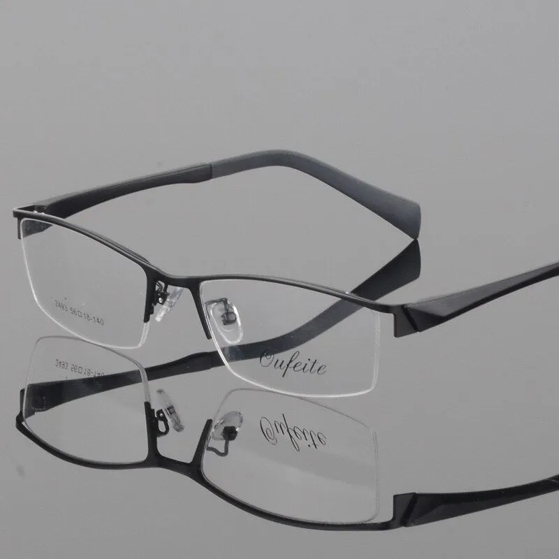 Men's Semi Rim Square Alloy Eyeglasses 2493