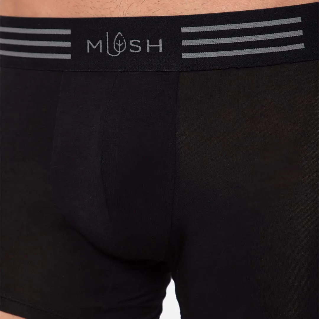 Mush Ultra Soft, Breathable, Feather Light Men's Bamboo Trunk || Naturally Anti-Odor and Anti-Microbial Bamboo Innerwear (L, Black)