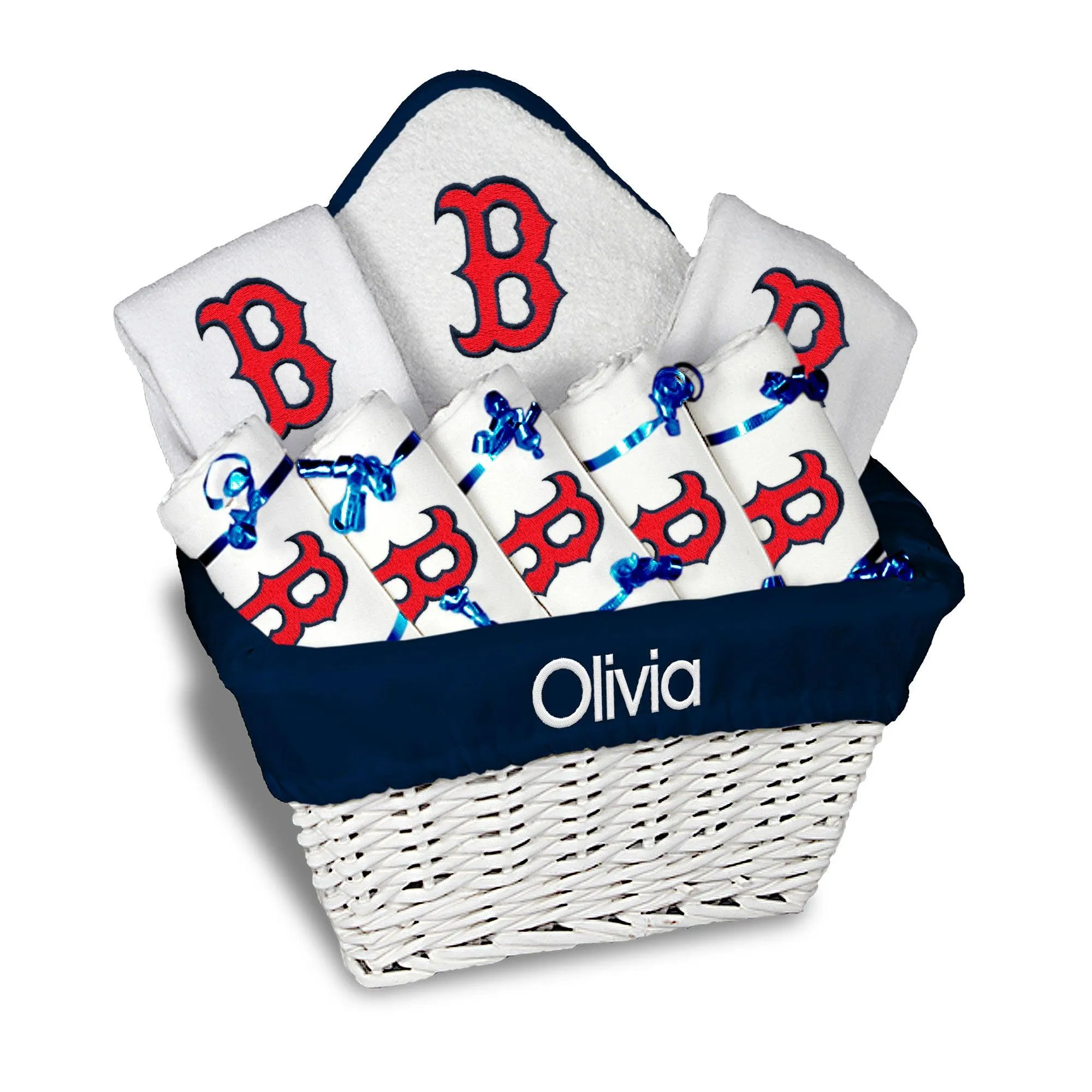 Personalized Boston Red Sox "B" Large Basket - 9 Items