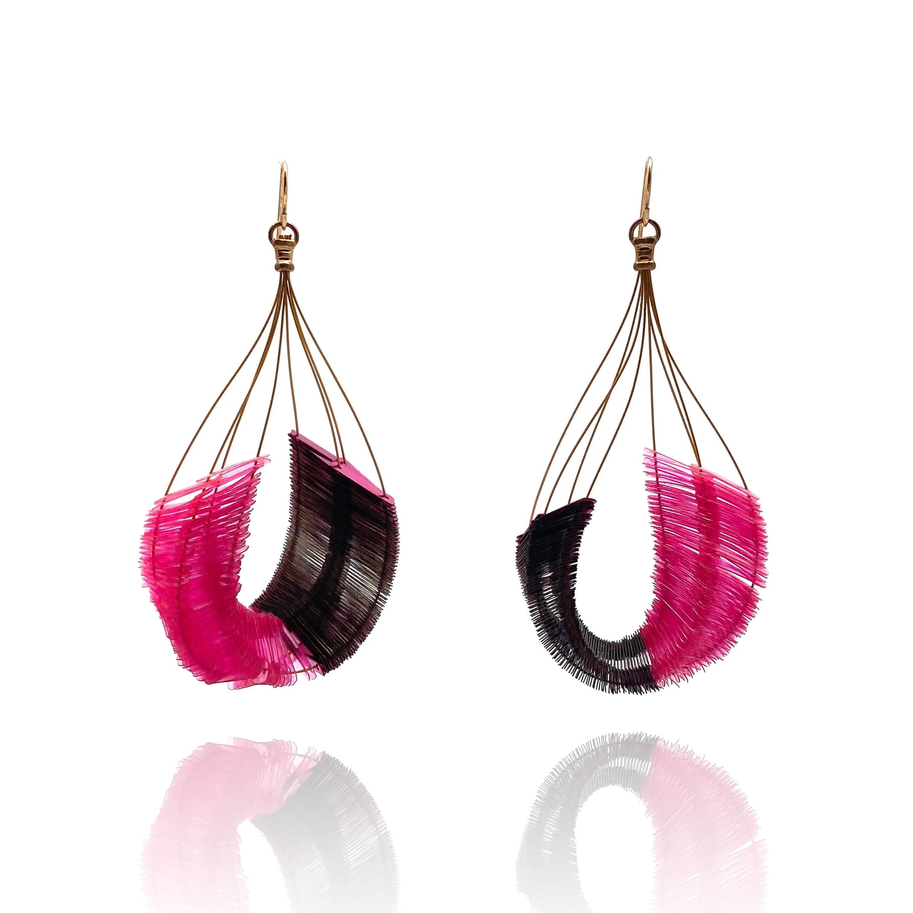 Pink Sequin Cascade Earrings