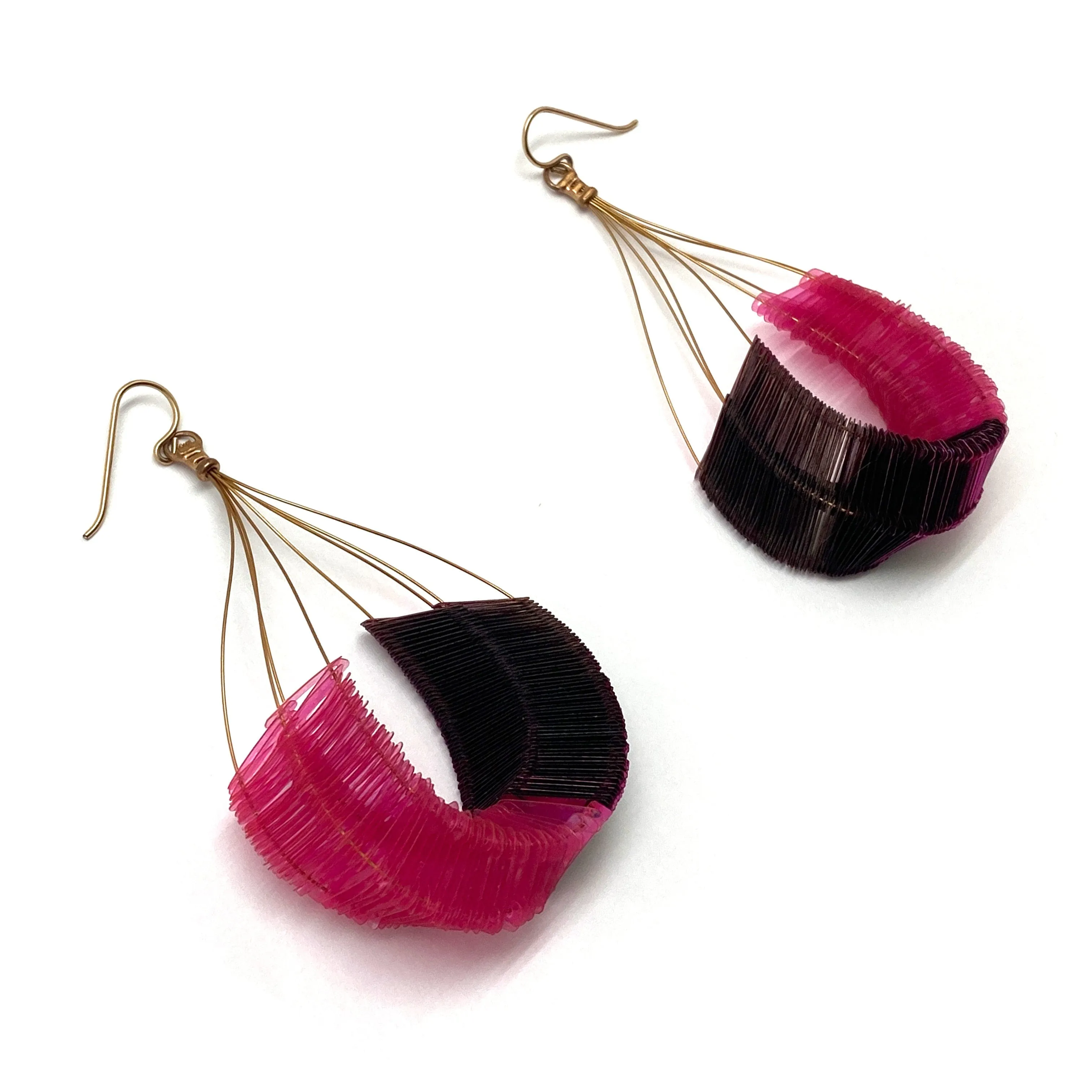 Pink Sequin Cascade Earrings