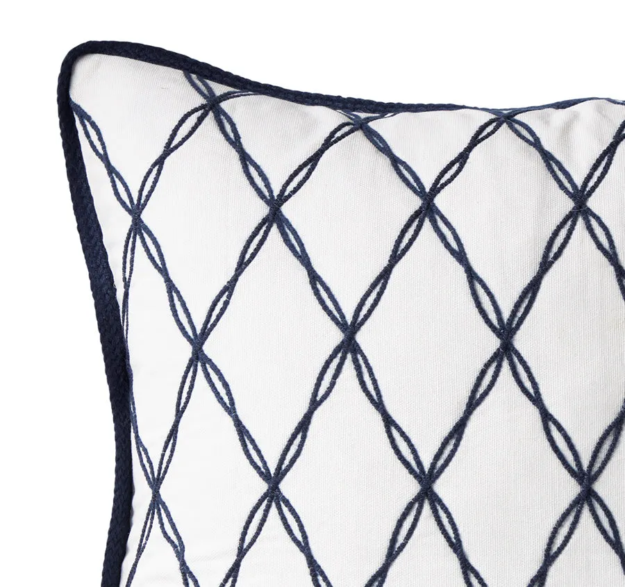 Santorini Lattice 50x50cm Filled Cushion Navy