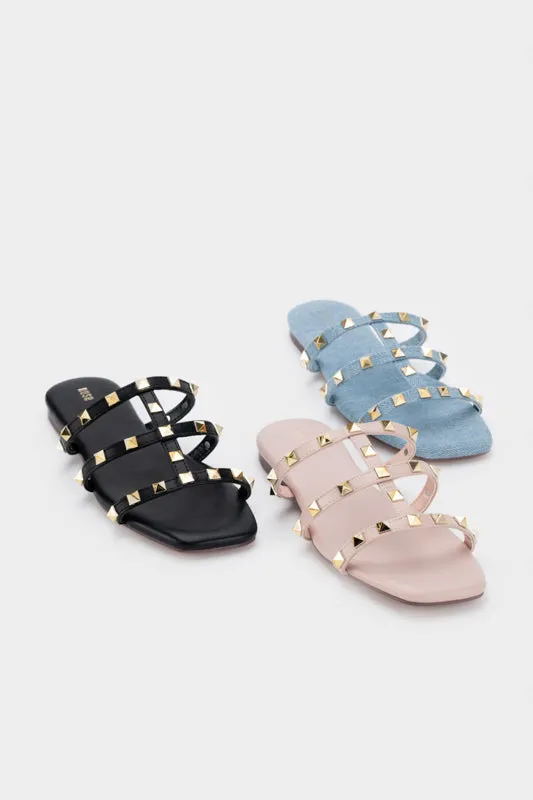 STUDDED FLAT SLIDE