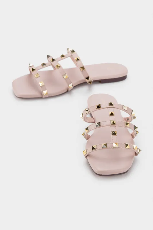 STUDDED FLAT SLIDE