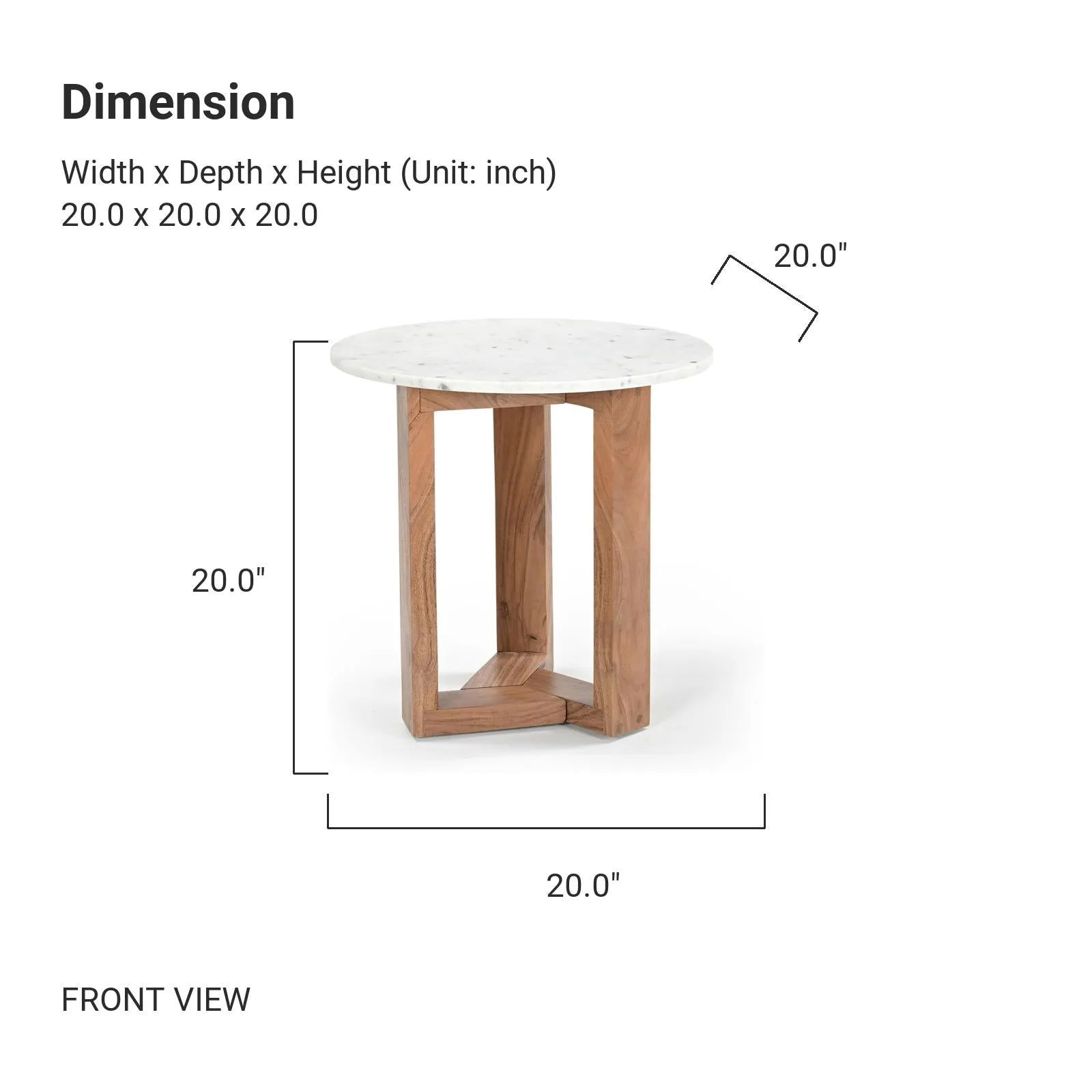 VENTURA Brown Acacia Side Table