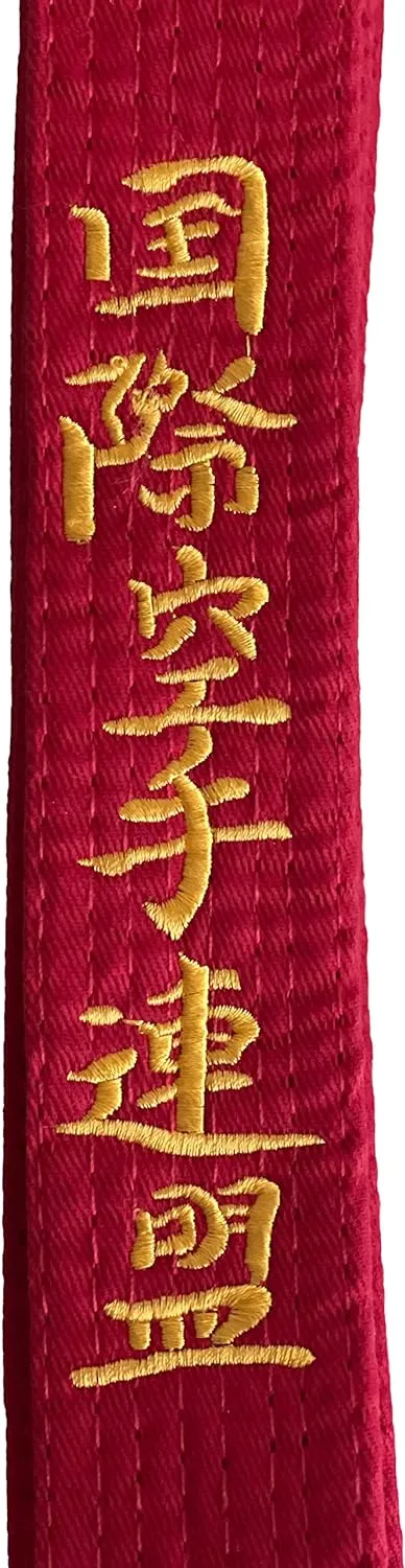 VICTORBUDO USA KYOKUSHIN EMBROIDERED BELTS RED BLUE YELLOW GREEN BROWN SIZES 220/280/320/360 CM