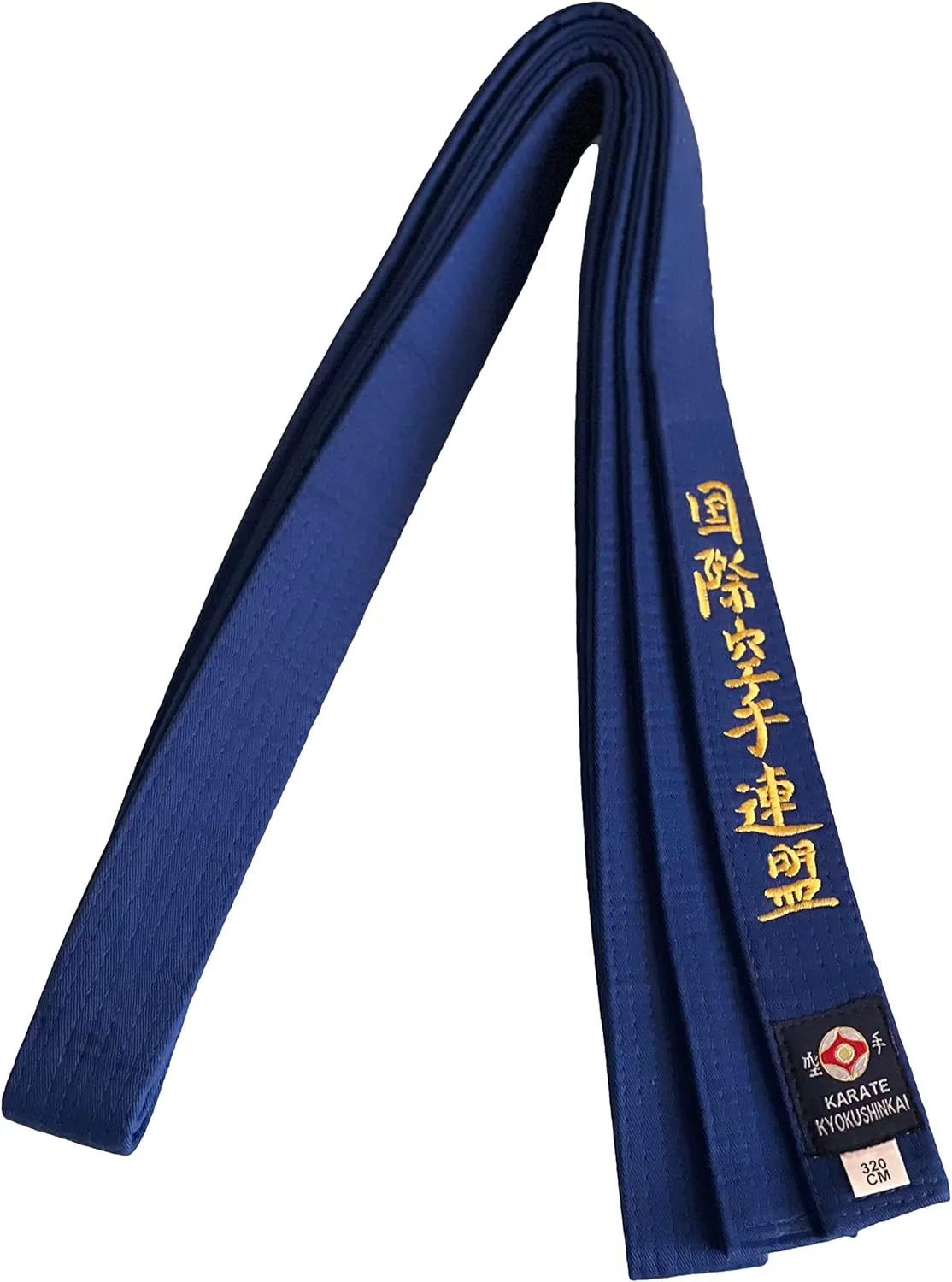 VICTORBUDO USA KYOKUSHIN EMBROIDERED BELTS RED BLUE YELLOW GREEN BROWN SIZES 220/280/320/360 CM