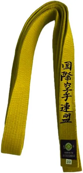 VICTORBUDO USA KYOKUSHIN EMBROIDERED BELTS RED BLUE YELLOW GREEN BROWN SIZES 220/280/320/360 CM