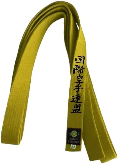 VICTORBUDO USA KYOKUSHIN EMBROIDERED BELTS RED BLUE YELLOW GREEN BROWN SIZES 220/280/320/360 CM