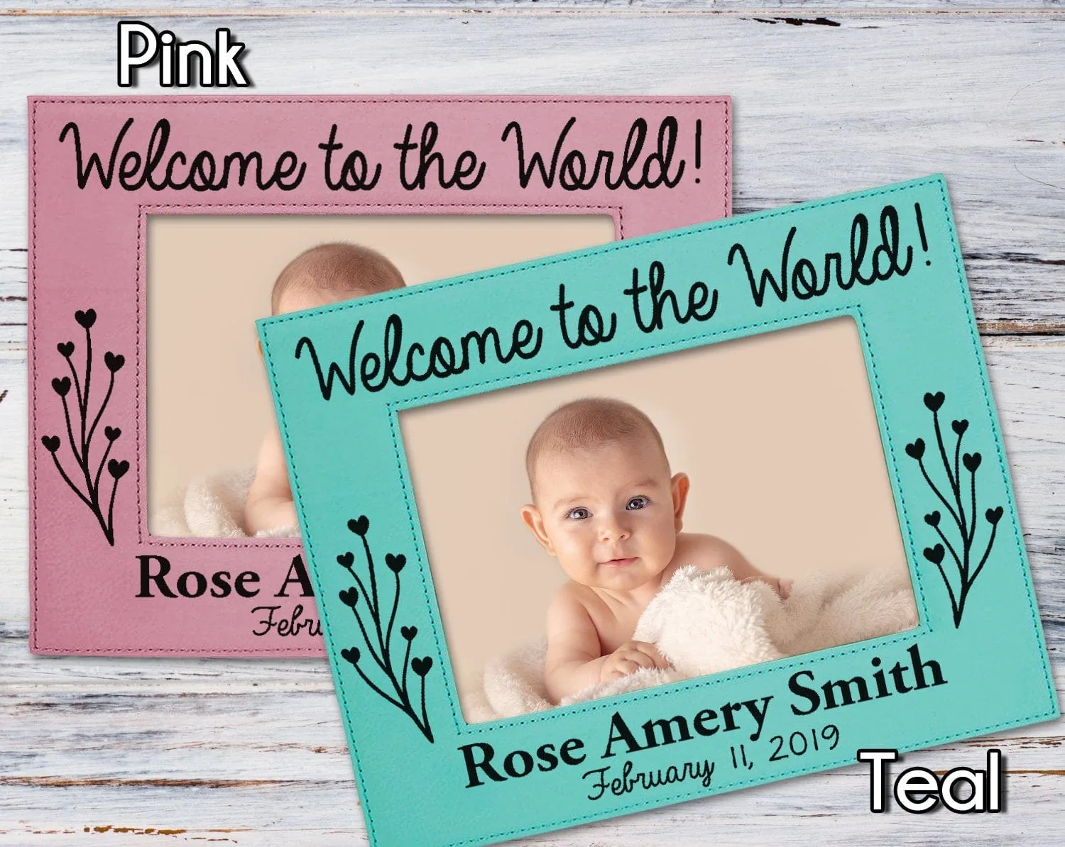 Welcome Personalized New Baby Picture Frame Nursery Decor Birth Announcement New Grandparents Parents Gift 5x7 Baby Shower Pregnancy Custom