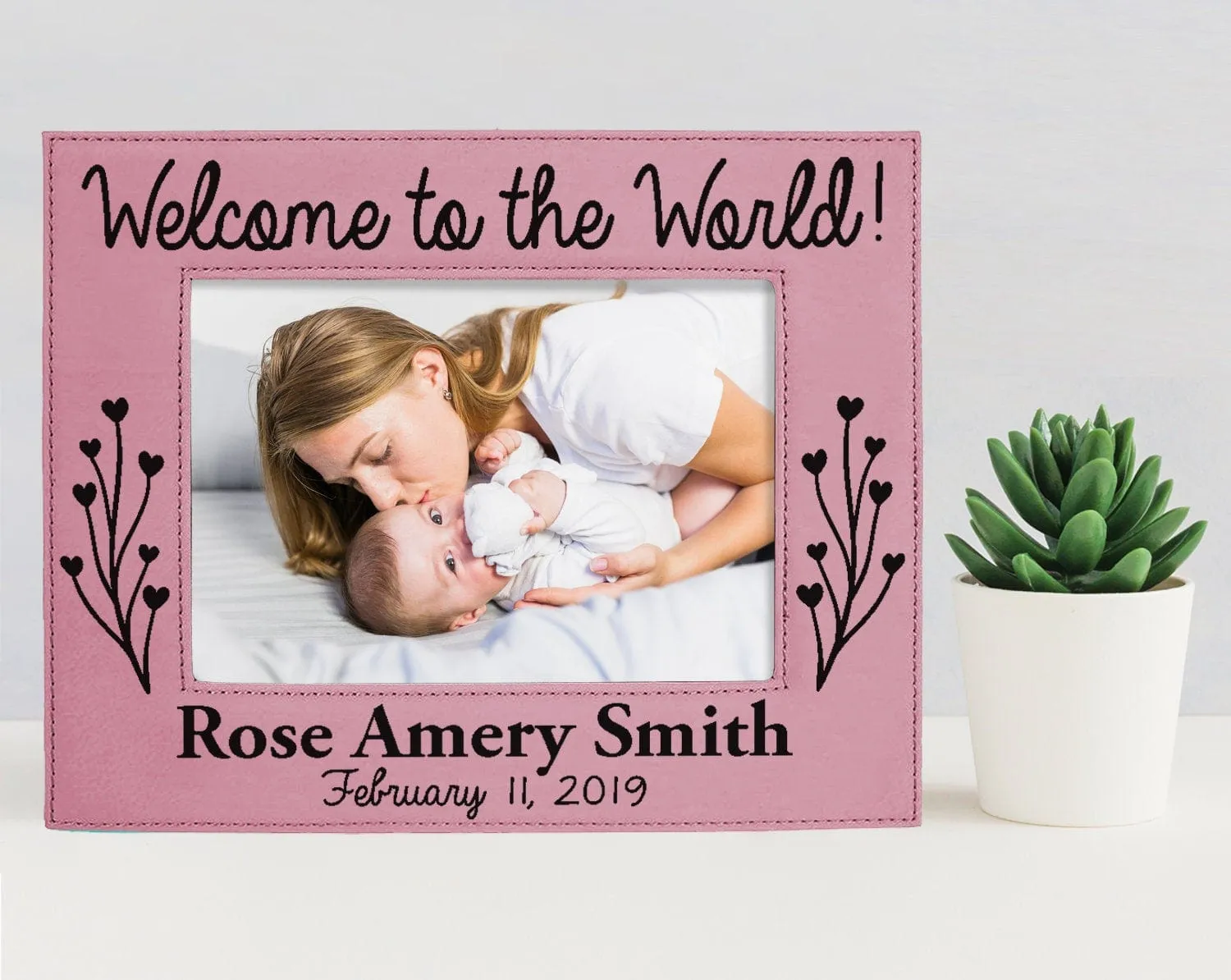 Welcome Personalized New Baby Picture Frame Nursery Decor Birth Announcement New Grandparents Parents Gift 5x7 Baby Shower Pregnancy Custom