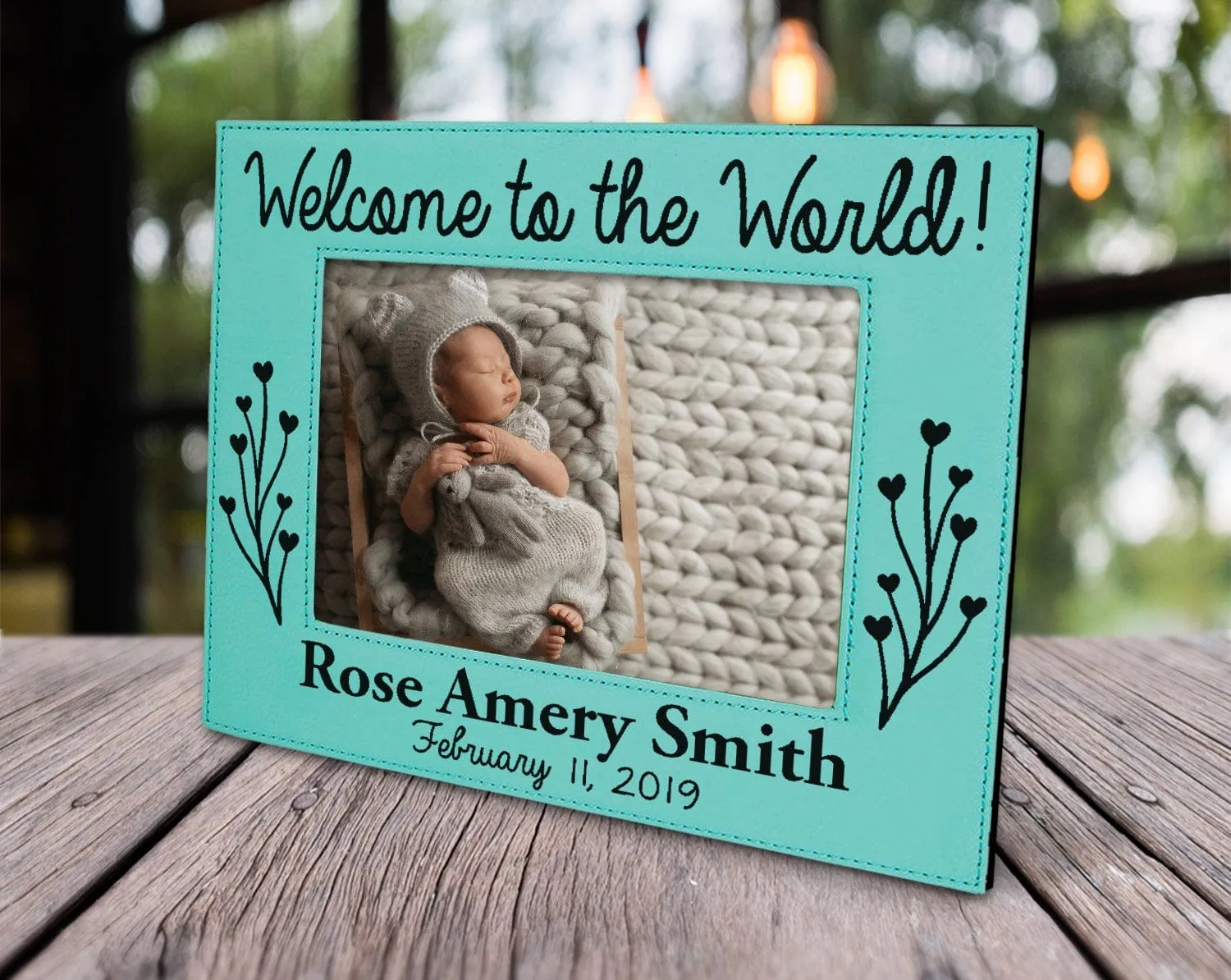 Welcome Personalized New Baby Picture Frame Nursery Decor Birth Announcement New Grandparents Parents Gift 5x7 Baby Shower Pregnancy Custom