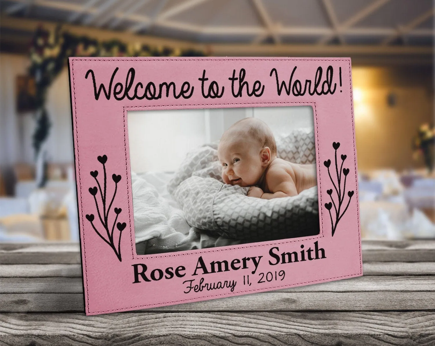 Welcome Personalized New Baby Picture Frame Nursery Decor Birth Announcement New Grandparents Parents Gift 5x7 Baby Shower Pregnancy Custom